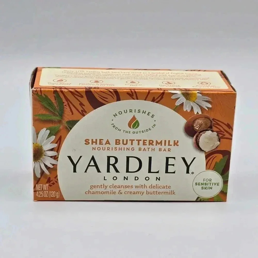 Yardley London Sensitive Skin‎ Moisturizing Bath Bar Shea Buttermilk, 4.25 Oz